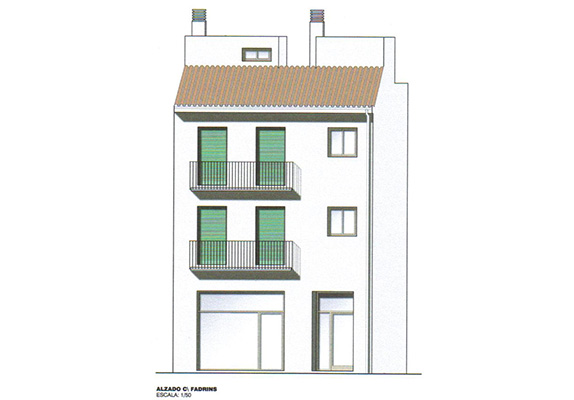 Edificio Sa Pobla Fachada Plano